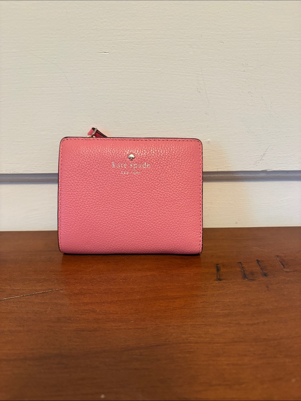 kate spade Pink Pebble Leather Zip Wallet